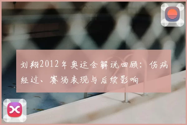 刘翔2012年奥运会解说回顾：伤病经过、赛场表现与后续影响